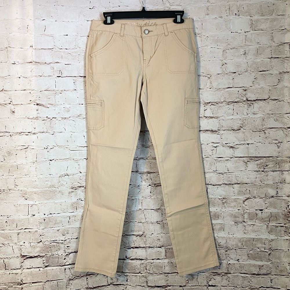 Justice Khaki Cargo Straight Leg Pants Chinos New NWT Juniors size 18 Women’s 30